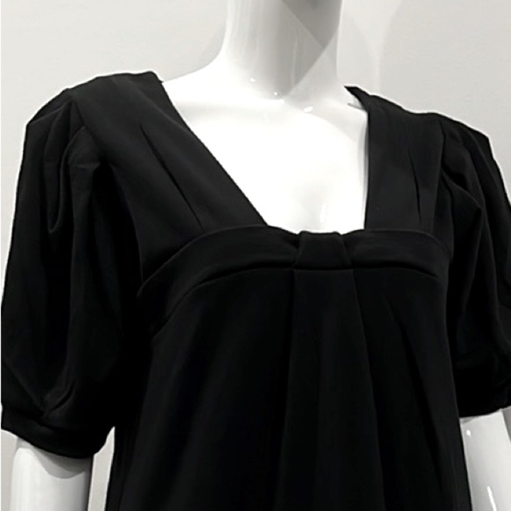COUNTRY ROAD 100% Merino Wool. Black Midi Dress, Short Sleeve, Relax Fit - Picture 2 of 7